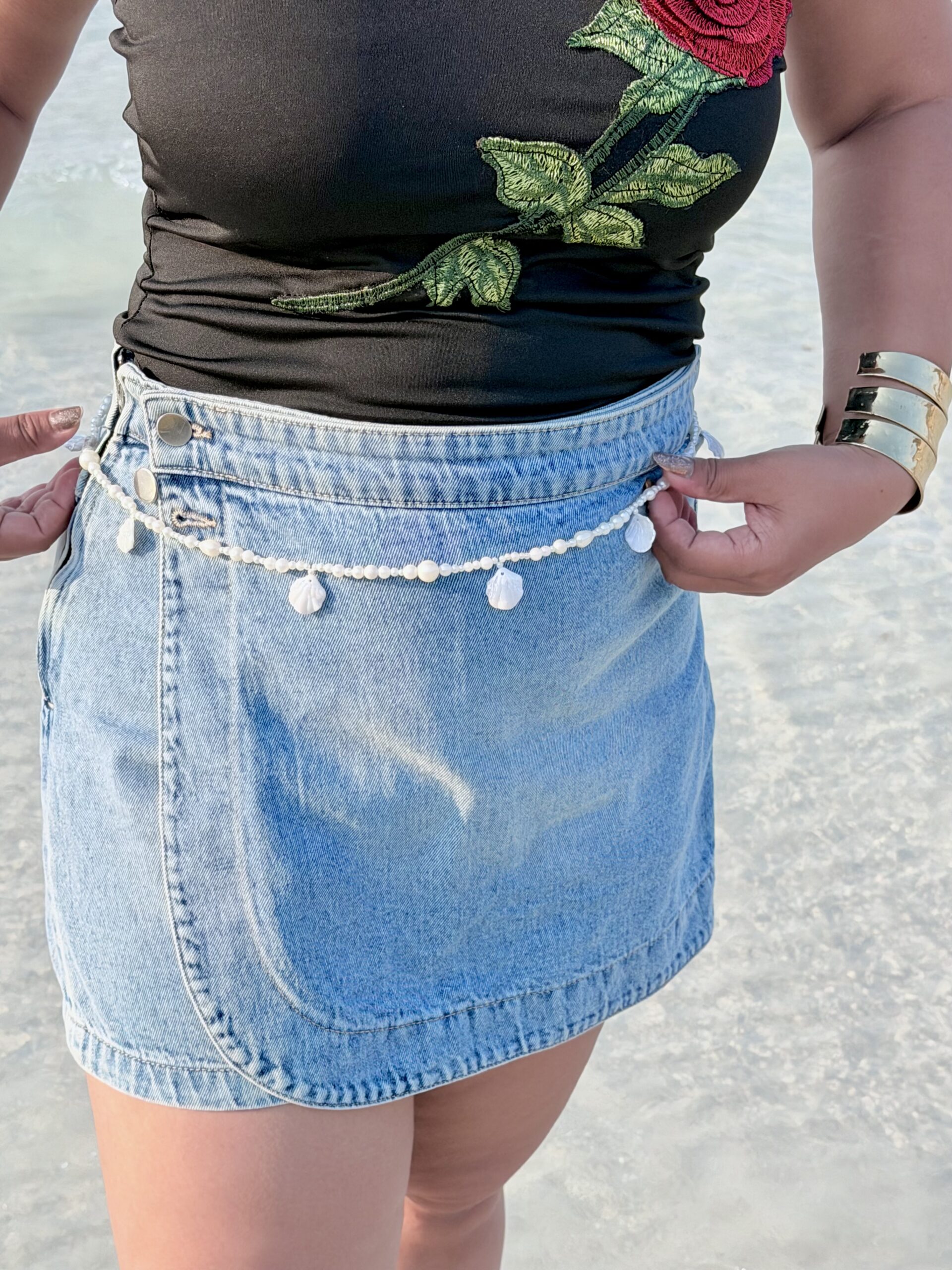 seashell pearl waist chain seashell pearl waist chain
