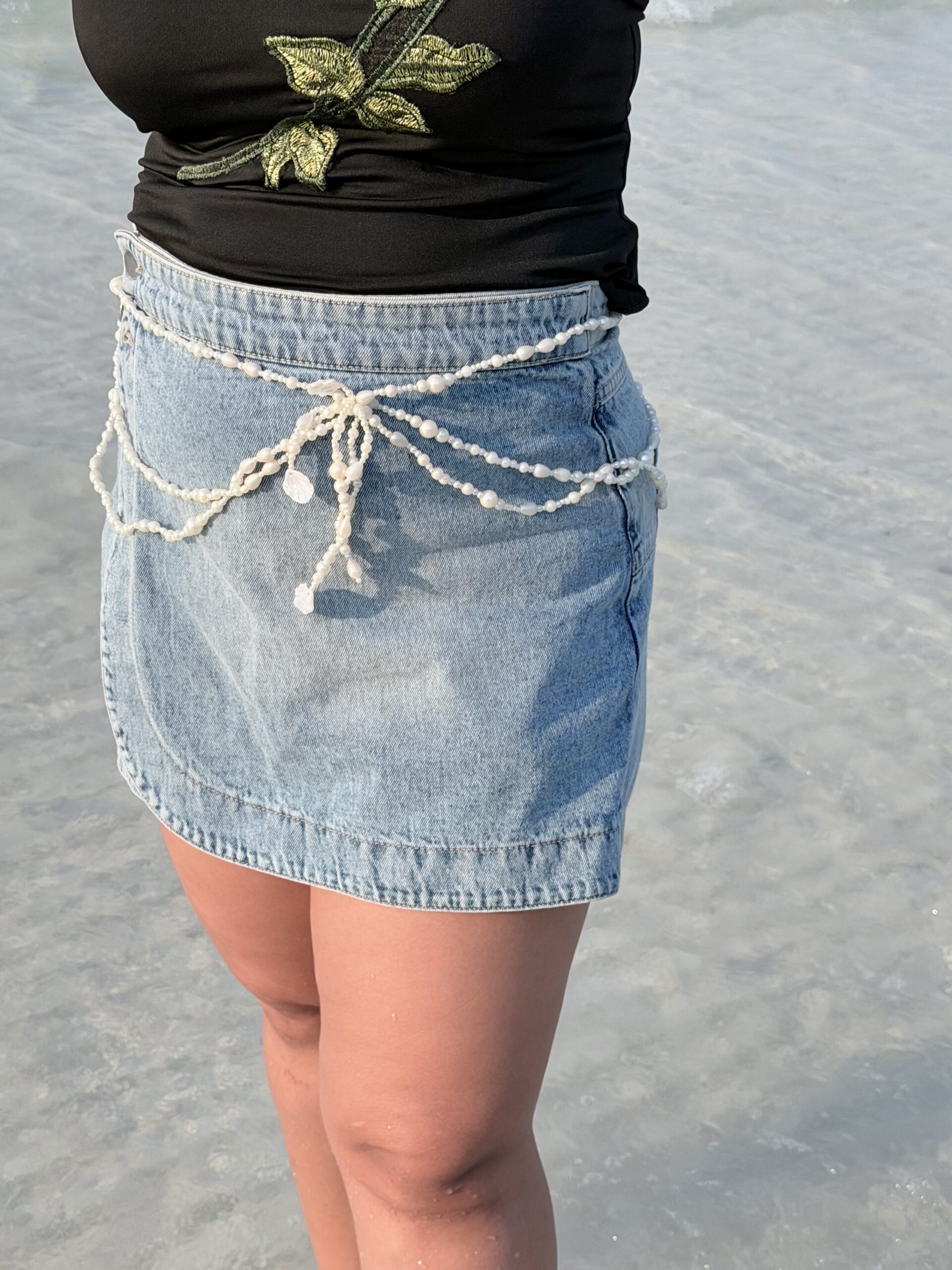 seashell pearl waist chain seashell pearl waist chain
